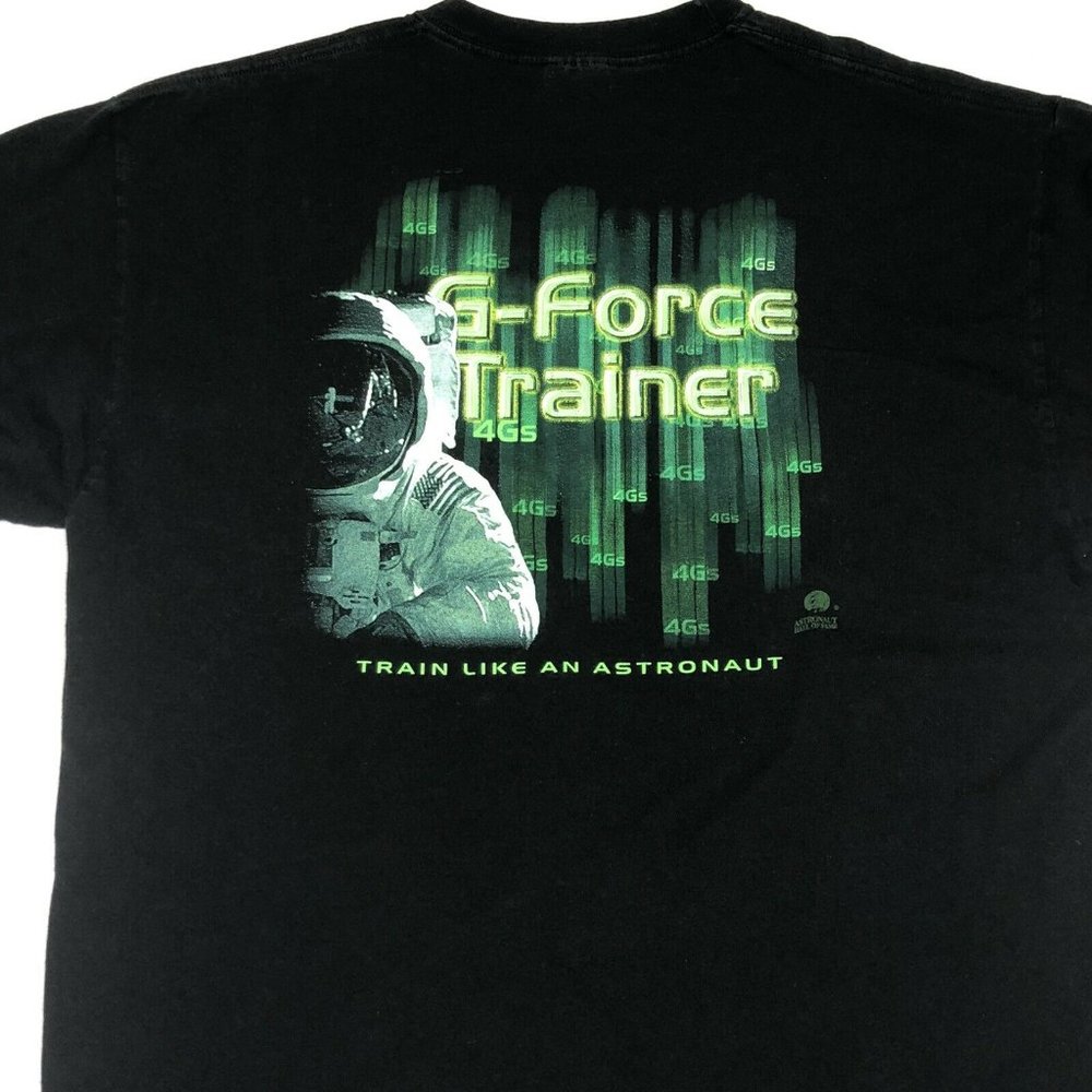 Y2K Kennedy Space Center T Shirt "Train Like an Astronaut" 4Gs Tech Black XL